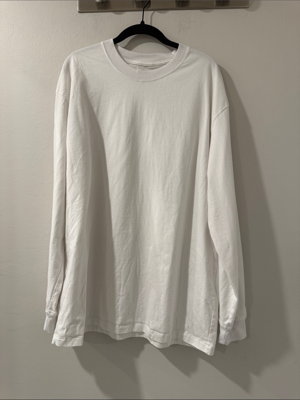 SKIMS White Cotton Oversized Long Sleeve T-Shirt Top M